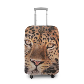Чехол для чемодана 3D с принтом Леопард в Новосибирске, 86% полиэфир, 14% спандекс | двустороннее нанесение принта, прорези для ручек и колес | гепард | грация | дикая кошка | добыча | животные | леопард | ловкость | опасность | пятна | хищник | ягуар
