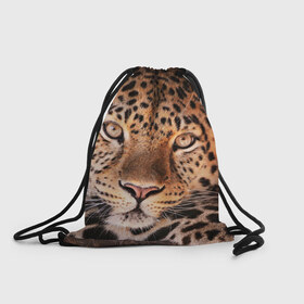 Рюкзак-мешок 3D с принтом Леопард в Новосибирске, 100% полиэстер | плотность ткани — 200 г/м2, размер — 35 х 45 см; лямки — толстые шнурки, застежка на шнуровке, без карманов и подкладки | гепард | грация | дикая кошка | добыча | животные | леопард | ловкость | опасность | пятна | хищник | ягуар