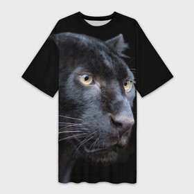 Платье-футболка 3D с принтом Пантера в Новосибирске,  |  | дикая кошка | добыча | животные | ловкость | охота | пантера | сила | скорость | смекалка | хитрость | хищник