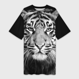 Платье-футболка 3D с принтом Красавец тигр в Новосибирске,  |  | джунгли | дикая кошка | животные | зверь | король | кровь | мясо | опасность | охотник | тигр | хищник | царь | цирк