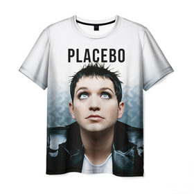 Мужская футболка 3D с принтом Плацебо в Новосибирске, 100% полиэфир | прямой крой, круглый вырез горловины, длина до линии бедер | Тематика изображения на принте: placebo | брайан молко | молко | плацебо | плейсибо | плэйсибо