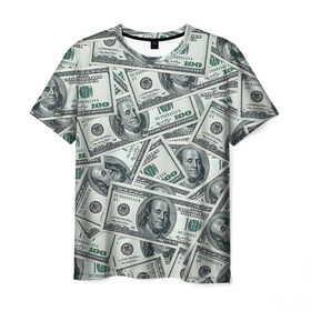 Мужская футболка 3D с принтом Банкноты в Новосибирске, 100% полиэфир | прямой крой, круглый вырез горловины, длина до линии бедер | dollars | swag | бабло | банкноты | деньги | доллары | кеш | сваг | свег | свэг