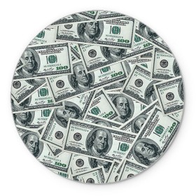 Коврик круглый с принтом Банкноты в Новосибирске, резина и полиэстер | круглая форма, изображение наносится на всю лицевую часть | dollars | swag | бабло | банкноты | деньги | доллары | кеш | сваг | свег | свэг