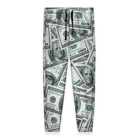 Женские брюки 3D с принтом Банкноты в Новосибирске, полиэстер 100% | прямой крой, два кармана без застежек по бокам, с мягкой трикотажной резинкой на поясе и по низу штанин. В поясе для дополнительного комфорта — широкие завязки | dollars | swag | бабло | банкноты | деньги | доллары | кеш | сваг | свег | свэг