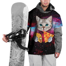 Накидка на куртку 3D с принтом Кот с едой в Новосибирске, 100% полиэстер |  | Тематика изображения на принте: art | cat | pizza | space | еда | космос | кот | кот в космосе | кот с едой | котенок | котик | пицца