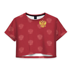 Женская футболка 3D укороченная с принтом Сборная России по футболу в Новосибирске, 100% полиэстер | круглая горловина, длина футболки до линии талии, рукава с отворотами | russia | акинфеев | дзюба | россия | рф | футбол | черышев