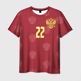 Мужская футболка 3D с принтом Артем Дзюба (сборная России) в Новосибирске, 100% полиэфир | прямой крой, круглый вырез горловины, длина до линии бедер | 22 | dzyuba | зенит | россия | рф | сборная