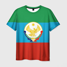 Мужская футболка 3D с принтом Дагестан в Новосибирске, 100% полиэфир | прямой крой, круглый вырез горловины, длина до линии бедер | 05 | аварец | аварка | дагестанец | дагестанка | дагистан | кавказ