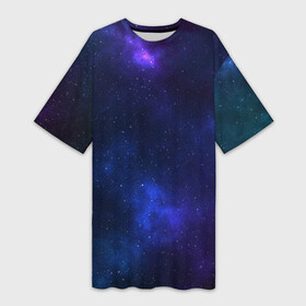 Платье-футболка 3D с принтом Звёздное небо в Новосибирске,  |  | Тематика изображения на принте: вселенная | галактика | звёзды | камета | космос | метеориты | метеоры | небо | ночь | солнечная система