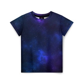 Детская футболка 3D с принтом Звёздное небо в Новосибирске, 100% гипоаллергенный полиэфир | прямой крой, круглый вырез горловины, длина до линии бедер, чуть спущенное плечо, ткань немного тянется | вселенная | галактика | звёзды | камета | космос | метеориты | метеоры | небо | ночь | солнечная система