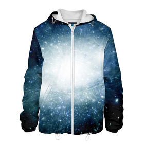 Мужская куртка 3D с принтом Центр Вселенной в Новосибирске, ткань верха — 100% полиэстер, подклад — флис | прямой крой, подол и капюшон оформлены резинкой с фиксаторами, два кармана без застежек по бокам, один большой потайной карман на груди. Карман на груди застегивается на липучку | Тематика изображения на принте: вселенная | галактика | звёзды | комета | космос | метеориты | метеоры | млечный путь | планеты | солнечная система