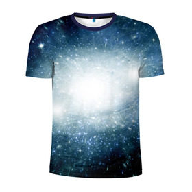 Мужская футболка 3D спортивная с принтом Центр Вселенной в Новосибирске, 100% полиэстер с улучшенными характеристиками | приталенный силуэт, круглая горловина, широкие плечи, сужается к линии бедра | Тематика изображения на принте: вселенная | галактика | звёзды | комета | космос | метеориты | метеоры | млечный путь | планеты | солнечная система