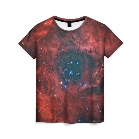 Женская футболка 3D с принтом Галактика в Новосибирске, 100% полиэфир ( синтетическое хлопкоподобное полотно) | прямой крой, круглый вырез горловины, длина до линии бедер | вселенная | галактика | звёзды | комета | космос | метеориты | метеоры | млечный путь | орбита | планеты | солнечная система