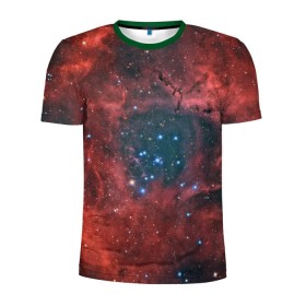 Мужская футболка 3D спортивная с принтом Галактика в Новосибирске, 100% полиэстер с улучшенными характеристиками | приталенный силуэт, круглая горловина, широкие плечи, сужается к линии бедра | Тематика изображения на принте: вселенная | галактика | звёзды | комета | космос | метеориты | метеоры | млечный путь | орбита | планеты | солнечная система