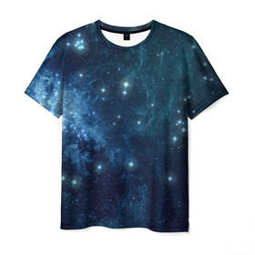 Мужская футболка 3D с принтом Слияние галактик в Новосибирске, 100% полиэфир | прямой крой, круглый вырез горловины, длина до линии бедер | вселенная | галактика | звёзды | комета | космос | метеориты | метеоры | созвездия