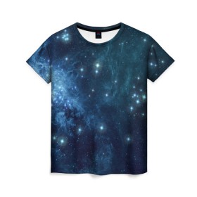 Женская футболка 3D с принтом Слияние галактик в Новосибирске, 100% полиэфир ( синтетическое хлопкоподобное полотно) | прямой крой, круглый вырез горловины, длина до линии бедер | вселенная | галактика | звёзды | комета | космос | метеориты | метеоры | созвездия