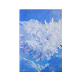 Обложка для паспорта матовая кожа с принтом Сердце в Новосибирске, натуральная матовая кожа | размер 19,3 х 13,7 см; прозрачные пластиковые крепления | Тематика изображения на принте: голубая | любовь | небо | новая | перья | сердце