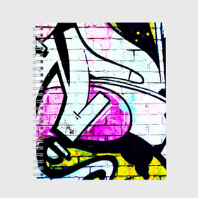 Тетрадь с принтом Абстрактный в Новосибирске, 100% бумага | 48 листов, плотность листов — 60 г/м2, плотность картонной обложки — 250 г/м2. Листы скреплены сбоку удобной пружинной спиралью. Уголки страниц и обложки скругленные. Цвет линий — светло-серый
 | граффити | искусство