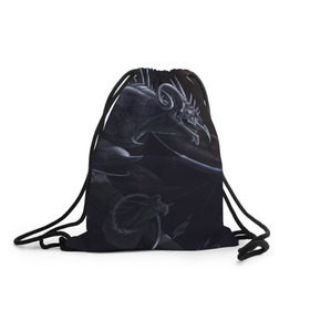 Рюкзак-мешок 3D с принтом Горгулья в Новосибирске, 100% полиэстер | плотность ткани — 200 г/м2, размер — 35 х 45 см; лямки — толстые шнурки, застежка на шнуровке, без карманов и подкладки | горгулья | демон | дьявол | тьма | черная