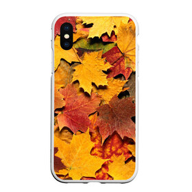 Чехол для iPhone XS Max матовый с принтом Осень на дворе в Новосибирске, Силикон | Область печати: задняя сторона чехла, без боковых панелей | бордовый | жёлтый | красный | листва | листья