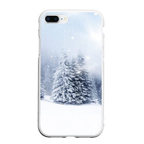 Чехол для iPhone 7Plus/8 Plus матовый с принтом Зимняя пора в Новосибирске, Силикон | Область печати: задняя сторона чехла, без боковых панелей | вьюга | горы | зима | лес | метель | мороз | пейзаж | пурга | снег | снегопад | сосулька | стужа | сугроб | холод