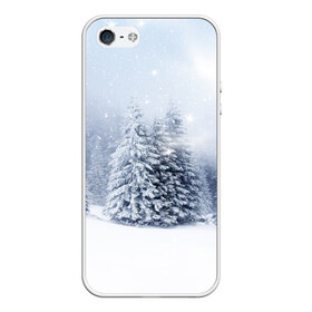 Чехол силиконовый для Телефон Apple iPhone 5/5S с принтом Зимняя пора в Новосибирске, Силикон | Область печати: задняя сторона чехла, без боковых панелей | Тематика изображения на принте: вьюга | горы | зима | лес | метель | мороз | пейзаж | пурга | снег | снегопад | сосулька | стужа | сугроб | холод