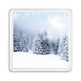 Магнит 55*55 с принтом Зимняя пора в Новосибирске, Пластик | Размер: 65*65 мм; Размер печати: 55*55 мм | Тематика изображения на принте: вьюга | горы | зима | лес | метель | мороз | пейзаж | пурга | снег | снегопад | сосулька | стужа | сугроб | холод