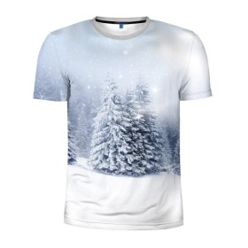 Мужская футболка 3D спортивная с принтом Зимняя пора в Новосибирске, 100% полиэстер с улучшенными характеристиками | приталенный силуэт, круглая горловина, широкие плечи, сужается к линии бедра | вьюга | горы | зима | лес | метель | мороз | пейзаж | пурга | снег | снегопад | сосулька | стужа | сугроб | холод