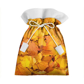 Подарочный 3D мешок с принтом Золотая листва в Новосибирске, 100% полиэстер | Размер: 29*39 см | жёлтый осень | золото | листья