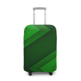 Чехол для чемодана 3D с принтом Зелёные стрелы в Новосибирске, 86% полиэфир, 14% спандекс | двустороннее нанесение принта, прорези для ручек и колес | геометрия | зеленый | полосы