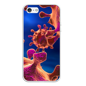 Чехол для Apple iPhone 5/5S силиконовый с принтом Бактерия в Новосибирске, Силикон | Область печати: задняя сторона чехла, без боковых панелей | биология | вирус | медицина | микроб