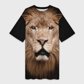 Платье-футболка 3D с принтом Царь зверей в Новосибирске,  |  | власть | дикая кошка | животное | король джунглей | лев | львица | мощь | мудрость | охотник | сила | хитрость | хищник | царь зверей