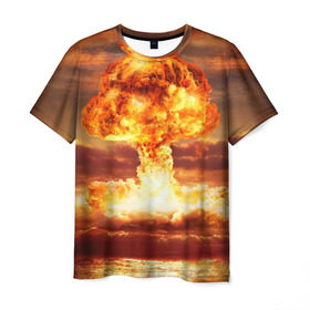 Мужская футболка 3D с принтом Атомный взрыв в Новосибирске, 100% полиэфир | прямой крой, круглый вырез горловины, длина до линии бедер | агрессия | атомный взрыв | водородная бомба | вспышка | гриб | огонь | пламя | ударная волна | уничтожение | урон | ядерный удар