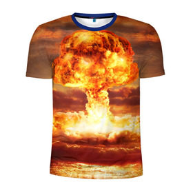 Мужская футболка 3D спортивная с принтом Атомный взрыв в Новосибирске, 100% полиэстер с улучшенными характеристиками | приталенный силуэт, круглая горловина, широкие плечи, сужается к линии бедра | Тематика изображения на принте: агрессия | атомный взрыв | водородная бомба | вспышка | гриб | огонь | пламя | ударная волна | уничтожение | урон | ядерный удар