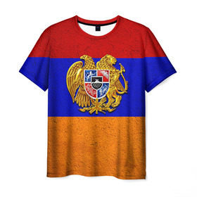 Мужская футболка 3D с принтом Армения в Новосибирске, 100% полиэфир | прямой крой, круглый вырез горловины, длина до линии бедер | армения | армянин | армянский | национальный | нация | флаг | флаги