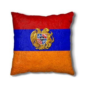Подушка 3D с принтом Армения в Новосибирске, наволочка – 100% полиэстер, наполнитель – холлофайбер (легкий наполнитель, не вызывает аллергию). | состоит из подушки и наволочки. Наволочка на молнии, легко снимается для стирки | армения | армянин | армянский | национальный | нация | флаг | флаги