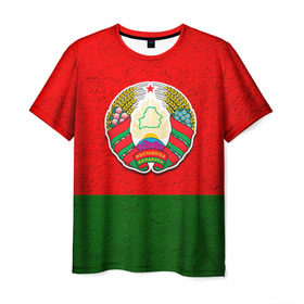 Мужская футболка 3D с принтом Белоруссия в Новосибирске, 100% полиэфир | прямой крой, круглый вырез горловины, длина до линии бедер | беларус | беларусь | белорус | белоруссия | белорусский | национальный | нация | флаг | флаги