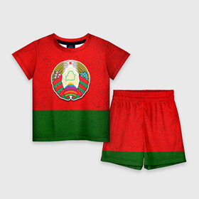 Детский костюм с шортами 3D с принтом Белоруссия в Новосибирске,  |  | беларус | беларусь | белорус | белоруссия | белорусский | национальный | нация | флаг | флаги