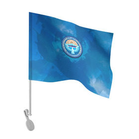 Флаг для автомобиля с принтом Киргизия герб в Новосибирске, 100% полиэстер | Размер: 30*21 см | герб | киргиз | киргизия | киргизский | кыргызстан | национальный | нация | флаг | флаги