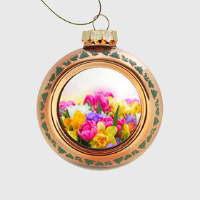 Стеклянный ёлочный шар с принтом Красочный букет в Новосибирске, Стекло | Диаметр: 80 мм | астры | божественный | букет | великолепный | восхитительный | душистый аромат | красивый | красота | мимозы | невероятный | неописуемый | приятный запах | растение | тюльпаны | фауна | фиалки