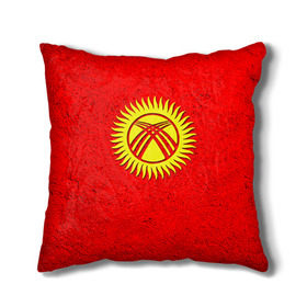 Подушка 3D с принтом Киргизия в Новосибирске, наволочка – 100% полиэстер, наполнитель – холлофайбер (легкий наполнитель, не вызывает аллергию). | состоит из подушки и наволочки. Наволочка на молнии, легко снимается для стирки | киргиз | киргизия | киргизский | кыргызстан | национальный | нация | флаг | флаги