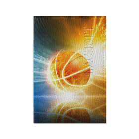 Обложка для паспорта матовая кожа с принтом Баскетбол - жизнь моя в Новосибирске, натуральная матовая кожа | размер 19,3 х 13,7 см; прозрачные пластиковые крепления | Тематика изображения на принте: streetball | баскетбол | взрыв | мяч | пламя