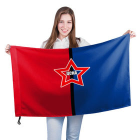 Флаг 3D с принтом ЦСКА в Новосибирске, 100% полиэстер | плотность ткани — 95 г/м2, размер — 67 х 109 см. Принт наносится с одной стороны | премьер лига | рфпл | футбол | цска