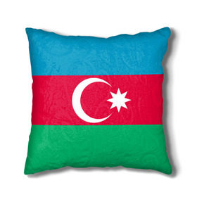 Подушка 3D с принтом Азербайджан в Новосибирске, наволочка – 100% полиэстер, наполнитель – холлофайбер (легкий наполнитель, не вызывает аллергию). | состоит из подушки и наволочки. Наволочка на молнии, легко снимается для стирки | Тематика изображения на принте: страна | флаг