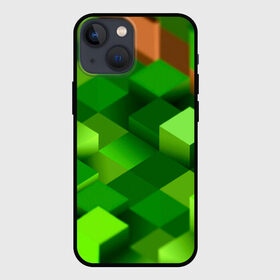Чехол для iPhone 13 mini с принтом Minecraft в Новосибирске,  |  | green | зеленый