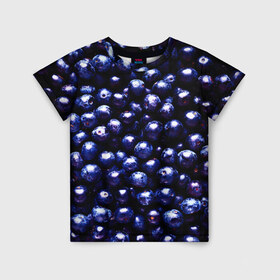 Детская футболка 3D с принтом Смородина в Новосибирске, 100% гипоаллергенный полиэфир | прямой крой, круглый вырез горловины, длина до линии бедер, чуть спущенное плечо, ткань немного тянется | фиолетовый | ягода