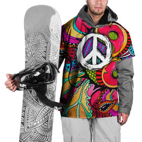 Накидка на куртку 3D с принтом Хиппи 2 в Новосибирске, 100% полиэстер |  | hippie | peace | пацифик | хиппи