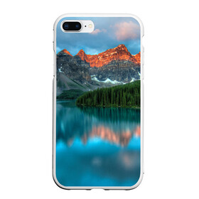 Чехол для iPhone 7Plus/8 Plus матовый с принтом Неописуемая красота в Новосибирске, Силикон | Область печати: задняя сторона чехла, без боковых панелей | горы | канада | красота | лес | небо | облака | озеро | пейзаж | природа | речка