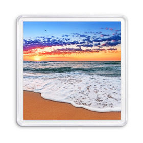 Магнит 55*55 с принтом Красивый закат в Новосибирске, Пластик | Размер: 65*65 мм; Размер печати: 55*55 мм | sunrise | sunset | волна | жара | закат | зной | красота | лето | море | океан | отдых | пена | песок | пляж | прибой | прилив | природа | рассвет | солнце