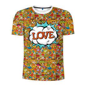 Мужская футболка 3D спортивная с принтом Поп-арт 1 в Новосибирске, 100% полиэстер с улучшенными характеристиками | приталенный силуэт, круглая горловина, широкие плечи, сужается к линии бедра | love | pop art | искусство | комикс | любовь | поп арт